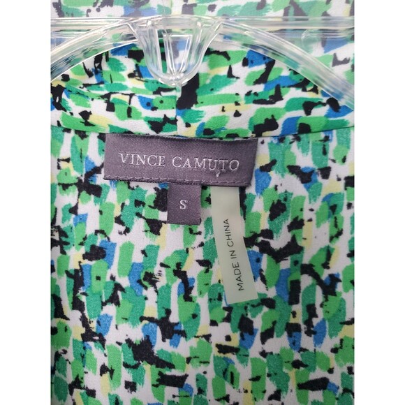 Vince Camuto Multicolor Ditsy Cross Front Sleeveless Blouse Size Small - Picture 2 of 5